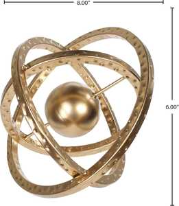 Esfera Metálica Dorada Decorativa con Bola Central, Escultura Metálica Moderna para Mesa de Centro, Sala de Estar, Oficina, Dormitorio - Product Image 2