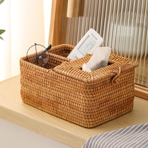 Handwoven rattan <b>tissue</b> <b>holder</b> boxes decorative napkin box container for <b>kitchen</b> living room - Product Image 6