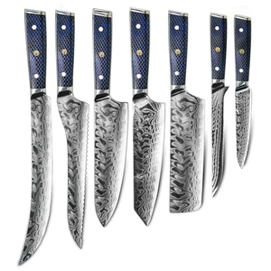 Ensemble de couteaux de cuisine professionnels pour chef, 7 pièces, acier inoxydable, manche en bois, écologique, haute qualité, couteau multifonction - Product Image 3