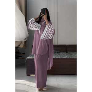 Conjunto de traje de fiesta de diseñador para mujer con parte superior inferior Dupatta-Aspecto elegante y elegante - Product Image 3