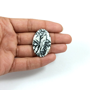 Radha Arts – Cabochons en hornblende naturelle en gros, faits à la main, de haute qualité, formes ovales/goutte d'eau/rondes/carrées/fantaisie, blancs - Product Image 6