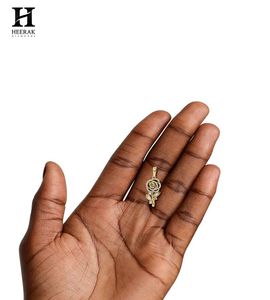 Elegant Rose Flower <b>Pendant</b>, Pavé and Baguette Diamond Floral Jewelry, <b>Solid</b> <b>Gold</b> Fine Jewelry by Heerak Diamonds - Product Image 5