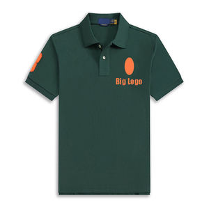 Polo à manches courtes brodé avec logo de marque, pour homme, été, haute qualité, 100% coton, décontracté, golf, grand logo - Product Image 2