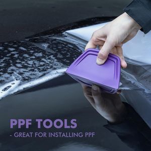 Set di 2 Raschietti Viola in PPF per Pellicole Auto, Strumenti per Oscuramento Vetri con Lama Angolata per Applicazione Senza Bolle di Vernice su Auto in Vinile - Product Image 3