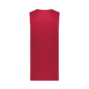 Maillot de basket-ball unisexe rouge à col en V sans manches, débardeur en polyester respirant, vêtements pour adultes toutes saisons - Product Image 2