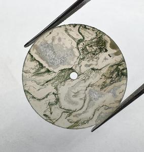 Natural Moss agate White Flat Cut Watch Dial 28.5 mm Round 0.60mm Thickness One-Sided Polished <b>Face</b> (<b>Gems</b> & Stones) - Product Image 3