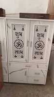 Armoire moderne en acier aspect marbre blanc, double porte, avec tiroirs, pour chambre à coucher, Diwali et anniversaire
