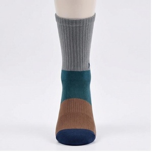 Crew <b>Socks</b> Gray Teal <b>Brown</b> Navy Solid Color Breathable Knitted for Adults Spring Casual Wear - Product Image 1