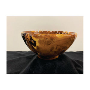 Bol de service en bois de burl naturel écologique, bol à salade unique en bois et résine brillante, bol à fruits décoratif en bois, bols en bois pour table - Product Image 1
