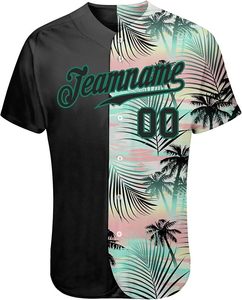 เสื้อเบสบอลผู้ชายพิมพ์ลายทรอปิคอลแบบกำหนดเอง ระบายเหงื่อได้ดี แขนสั้น ชุดทีมฤดูร้อน - Product Image 2