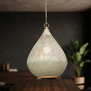 Lámpara colgante de diseño artesanal, luz blanca cálida, forma de campana grande, montada en el techo, para comedor y sala de estar - Product Image 4