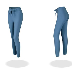 กางเกงรัดรูปเอวสูงสำหรับผู้หญิงกางเกงเลคกิ้งกีฬายืด - Product Image 1
