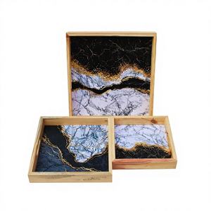 Juego de Bandejas Rectangulares de Madera Hechas a Mano con Estampado Animal, Ecológicas y de Gran Venta, Personalizables con Grabado para Desayuno - Product Image 2