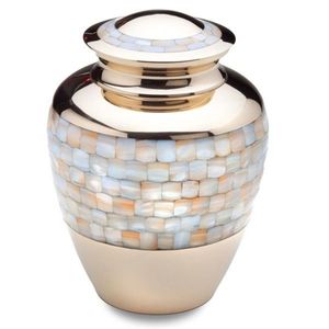 Handmade Brass Adult Cremation Urn for Human Ashes - Decorative Silver Floral Engraved Metal <b>Memorial</b> Urn Wholesale Burial Vase - Product Image 6