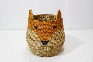 Panier de rangement en forme de renard tissé à la main, design bohème, animalier, pour l'organisation de la maison - Product Image 5