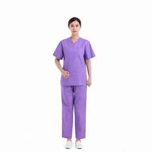 Ensemble d'uniformes d'hôpital unisexe en coton léger, blouses d'infirmière personnalisées avec poches, tissu satiné élégant, vente chaude - Product Image 2