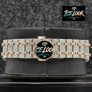 ICELOOK นาฬิกาข้อมือสแตนเลสสตีลสุดหรูสำหรับผู้ชาย 42 มม. หน้าปัดทรงกลม ควอตซ์ ประดับเพชร สายแบบพับได้ - Product Image 3