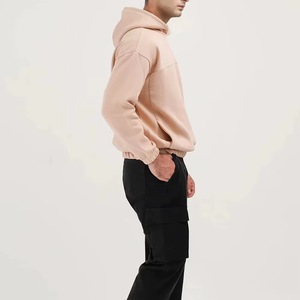 Sweat-shirt à capuche surdimensionné pour homme en polaire, couleur unie, manches classiques, vêtement décontracté pour l'automne - Product Image 5