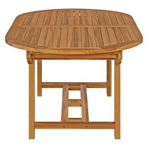 Luxury Modern Solid Teak <b>Wood</b> <b>Extendable</b> Oval <b>Dining</b> <b>Table</b> Waterproof Durable Eco-Friendly Apartment Use - Product Image 2