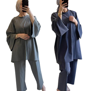 Maillot de bain sport à manches longues 2 pièces, Burkini islamique avec design frontal en cristal, bas à coupe haute, séchage rapide, maillot de bain modeste pour femme avec hijab - Product Image 6