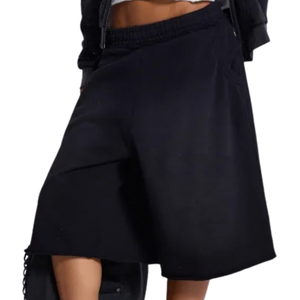 Shorts Bermuda Femme à Jambes Larges, Taille Pliée, Coupe Ample et Oversize, Longueur Longue, Ourlet Ouvert, Décontracté, Personnalisé, Vente en Gros, Fournisseur OEM B2 - Product Image 4
