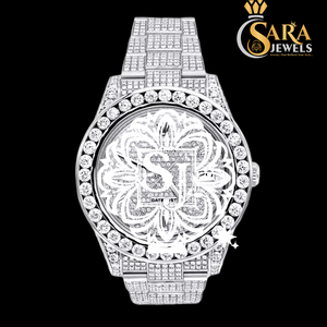 Antique Luxury <b>Automatic</b> Mechanical Moissanite Diamond Watch Blue Dial 36mm Stainless Steel Band Hip Hop Style New Arrival - Product Image 3