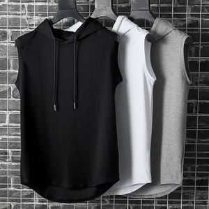Men's Sleeveless <b>Hoodie</b> OEM 2026 Hot Selling Fitness Stretchy Training Sleeveless <b>Workout</b> Gym <b>Hoodie</b> for Men - Product Image 3