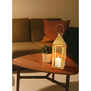 Decorative Antique Style Modern <b>Brass</b> <b>Lantern</b> With Glass Panels And Candle For Home Decoration - Product Image 4