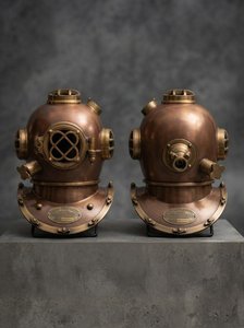 Casque de plongée vintage en métal pour la plongée en eaux profondes, casque de plongeur nautique décoratif, objet de collection marin, décoration de table, décoration intérieure, vente en gros - Product Image 3