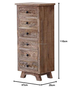 Cómoda Moderna de Madera de Mango con 6 Cajones para Sala de Estar, Elegante Mueble de Almacenamiento Alex - Product Image 5