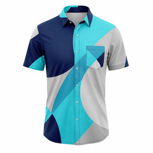 Camisas de Playa para Hombre Elegantes, Hechas de Spandex y Poliéster, Ropa de Playa con Tela Elástica, Camisas de Playa para Hombre con Tela de Secado Rápido - Product Image 1