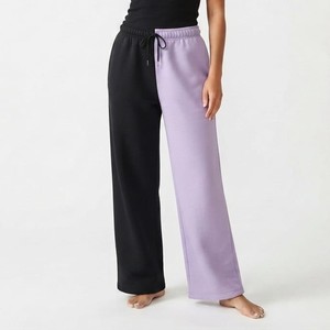 Wholesale Custom Women Sweatpants Two Tone Color Block <b>Drawstring</b> <b>Trousers</b> Relaxed Fit Cotton Fleece Joggers For Women - Product Image 1