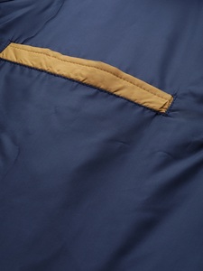 Blouson matelassé jaune moutarde pour homme, demi-zip, col montant, coupe-vent décontracté en polyester, pour l'automne - Product Image 5