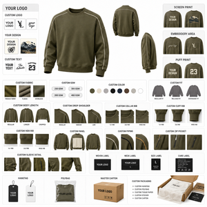Unisex Custom Crewneck <b>Sweatshirt</b> 420g Fleece Padded Warm Pullover Hoodie Winter Streetwear <b>Sweatshirt</b> - Product Image 3