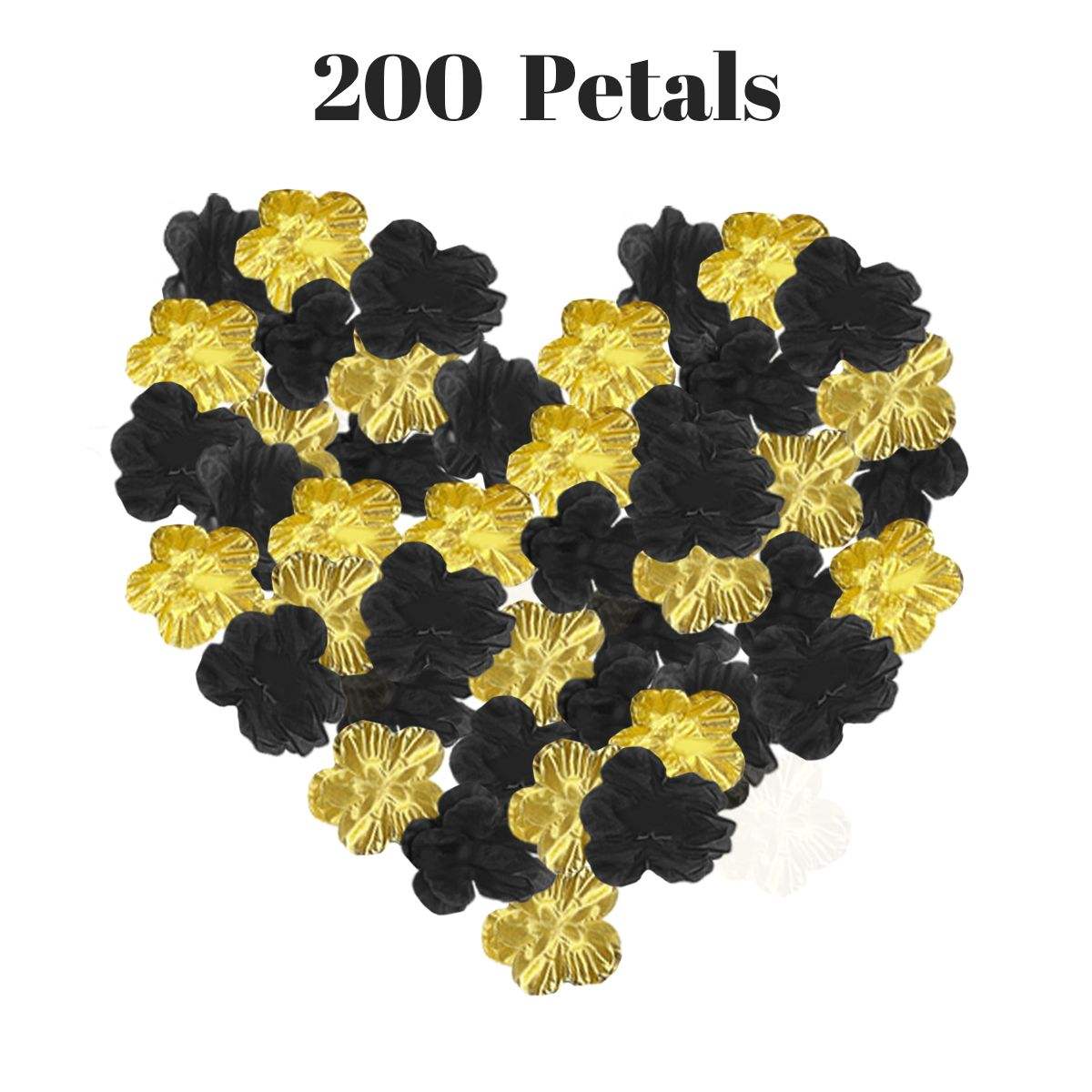 200Pcs Black-Gold Color