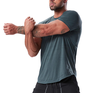 Camiseta Deportiva Casual de Manga Corta para Hombre, Cuello Redondo, Ajuste Holgado, Secado Rápido, Color Sólido, Tejido de Punto, 100% Algodón, 180 Gramos - Product Image 3