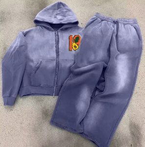 Ensemble de survêtement décontracté pour femme, tendance, effet délavé, confortable, avec sweat à capuche et pantalon de jogging, deux pièces - Product Image 6