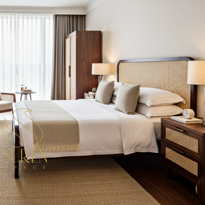 Dernier style Cane Designer indien Hôtels et restaurants Lit de salon Lit meuble en bois massif fabriqué à la main - Product Image 1