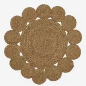 Salvamanteles Redondo de Yute Hecho a Mano, Trenzado, Ecológico, de Peso Medio, con Rayas, de Tela Seca, 18/20 Pulgadas de Ancho, Decoración Textil para el Hogar - Product Image 1