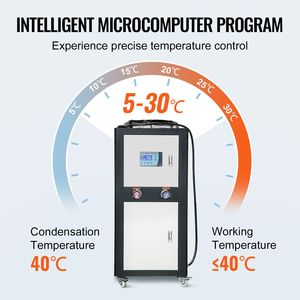 Refrigeratore d'Acqua Industriale da 6HP, 16 Galloni, Raffreddamento ad Aria, Capacità di Raffreddamento 15.100 Kcal/h, Condensatore a Pinne con Pompa e PLC Integrato - Product Image 5