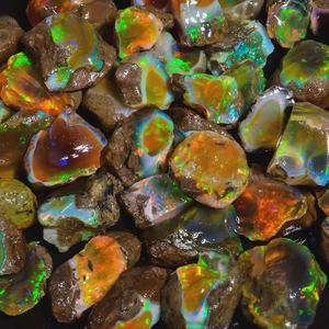 Lote al por mayor de ópalo Welo etíope natural en bruto de 250 g, ópalo de fuego multicolor en bruto, especímenes de gemas de cristal para la elaboración de joyas - Product Image 3