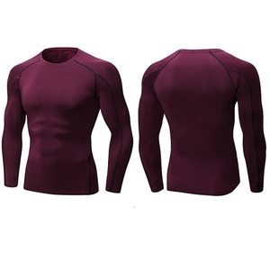 Latest High Quality Plain Compression Gym Shirt For Men Adult <b>Boys</b> Lightweight Rash Guard Full Sleeves Compression Shirts - Product Image 3