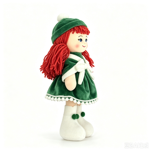 Muñeca de Peluche Personalizada con Camisa Amarilla de Lunares y Overol de Mezclilla para Niñas de 3 Años en Adelante - Product Image 5