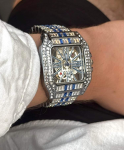 Reloj de Pulsera de Lujo, Mecánico, con Diamantes, de Acero Inoxidable, Dos Tonos, Dorado y Plateado, para Regalo, Clásico y Elegante - Product Image 2