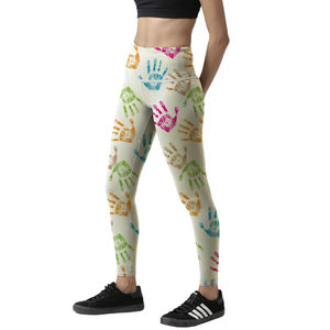 Leggings de yoga taille haute pleine longueur avec imprimé langue de dessin animé, en Spandex et Polyester, extensibles dans les quatre sens, taille élastique - Product Image 4
