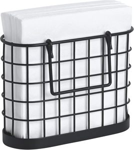 Black Napkin Holder Vertical Metal <b>Wire</b> <b>Basket</b> Decorative Paper Towel Dispenser Tabletop Cocktail Tissue Rack Dining Organizer - Product Image 1