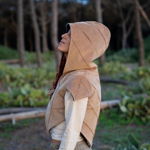 เสื้อกั๊กแฮนด์เมดลายใบไม้สไตล์พิกซี่ ชุดแฟนซีสำหรับงานเทศกาล คอสเพลย์ และสไตล์โบฮีเมียน ชุดคลุมฤดูร้อน - Product Image 3