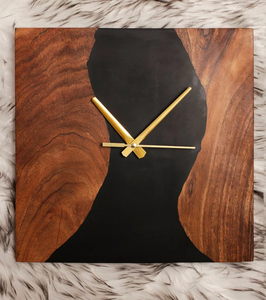 Horloge murale en bois et résine époxy de qualité supérieure, idéale pour les cadeaux et la décoration intérieure, pièce décorative de qualité supérieure pour restaurant et hôtel - Product Image 4