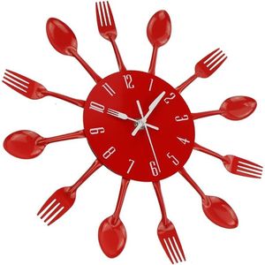 Orologio da Parete 3D Moderno e Creativo per Cucina, Adesivo Murale Rimovibile a Forma di Cucchiaio e Forchetta, Decorazione per Casa e Stanza - Product Image 4