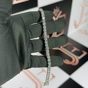 Shining Moissanite Diamond Tennis Chain <b>Bracelet</b> Handcrafted 925 <b>Sterling</b> <b>Silver</b> Jewelry Perfect For Birthday & Anniversary Gift - Product Image 1